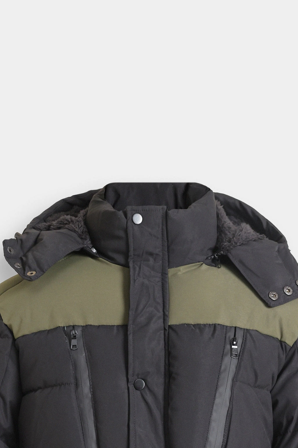 qulited puffer jacket with hoodie