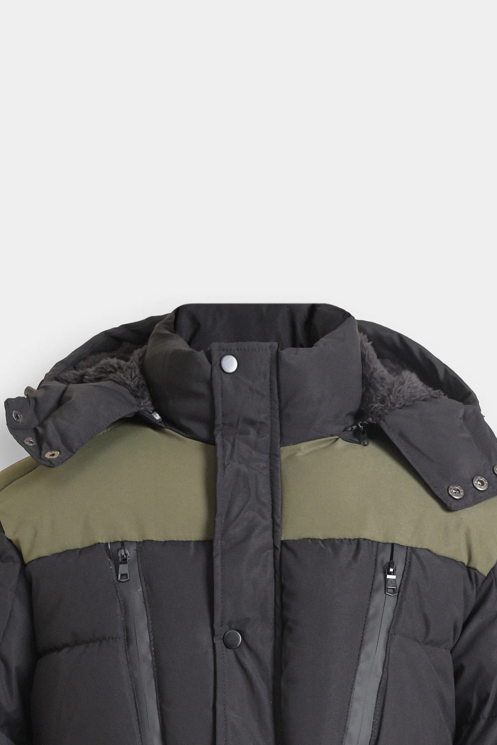 qulited puffer jacket with hoodie