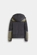 qulited puffer jacket with hoodie
