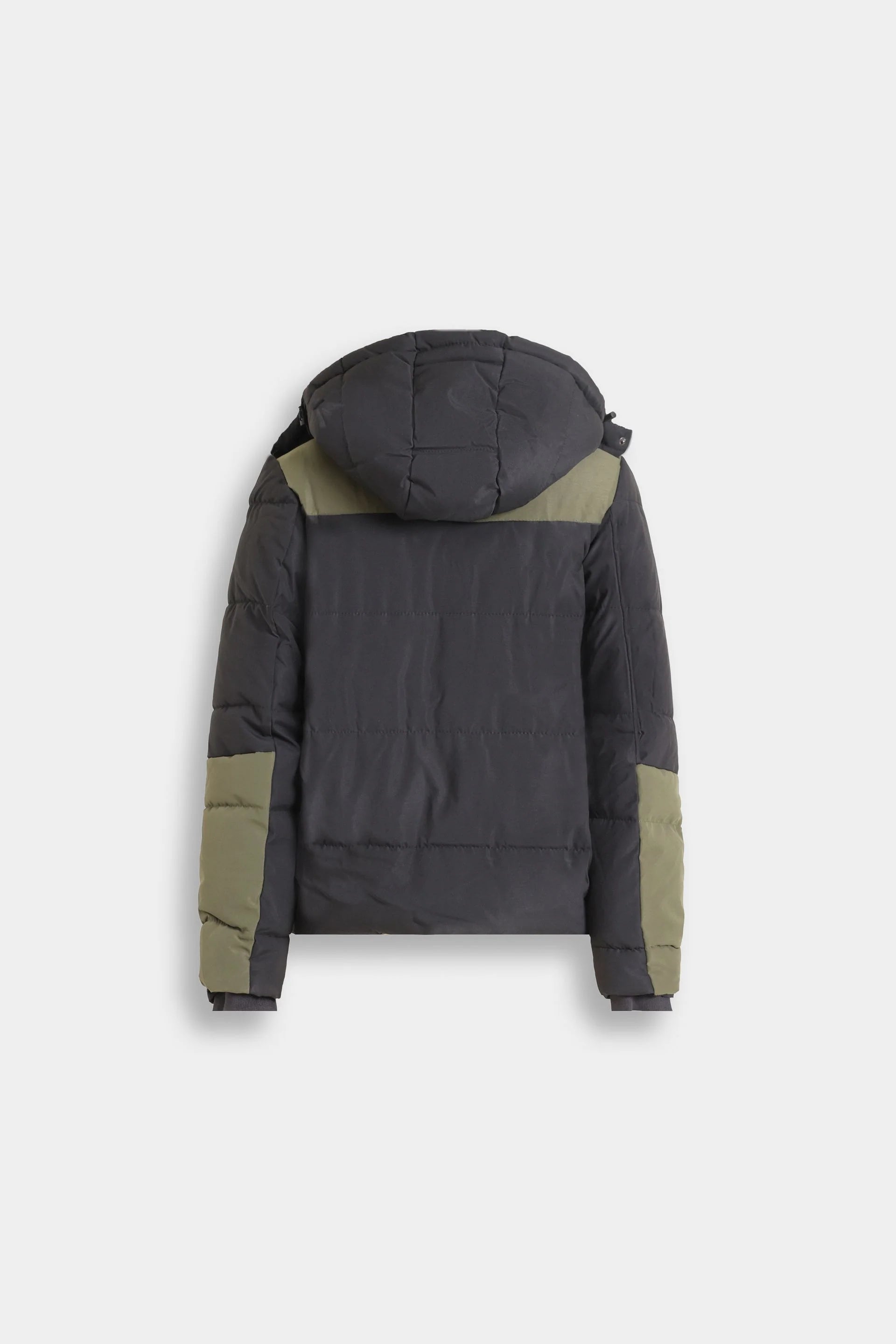 qulited puffer jacket with hoodie